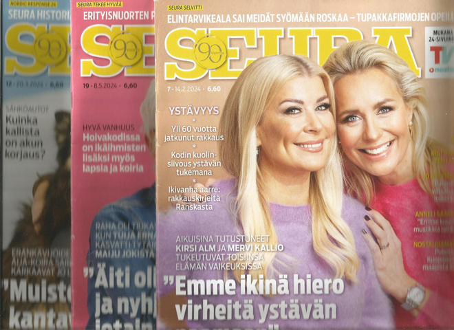 Seuralehtiä 3 kpl pinkka vitosella