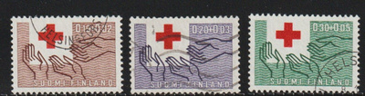 1963 Punaisen Ristin sarjan merkit leimattuina