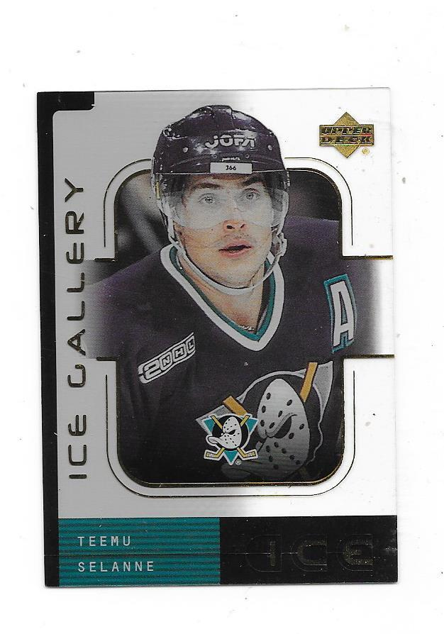 2000-01 Upper Deck Ice Gallery #1 Teemu Selänne Anaheim Duck