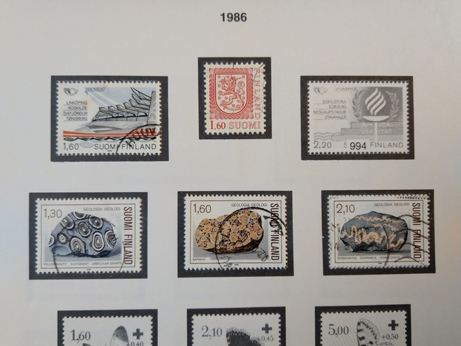 1986 Suomi postimerkki 5 kpl