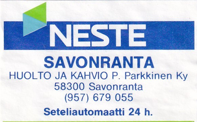 Savonranta, P. Parkkinen Ky  NESTE   s8/2