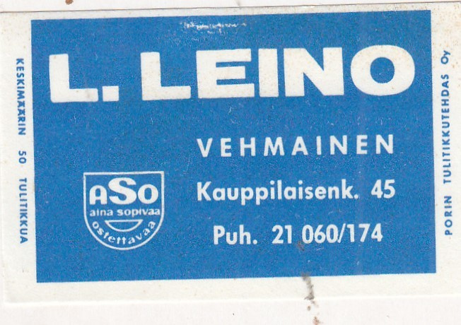 Tampere. Vehmainen. L. Leino. ASO   b346