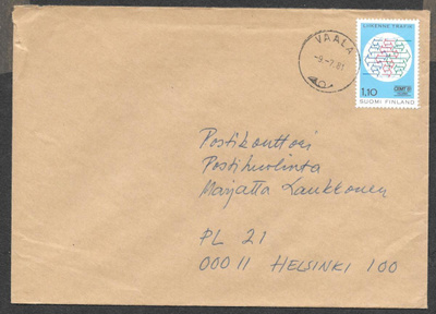 Postilähetys - Liikenn. min. kong (LAPE 881) Vaala 9.7.1981