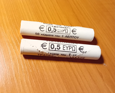 Myydään 2 kpl kolikkorullaa kreikka