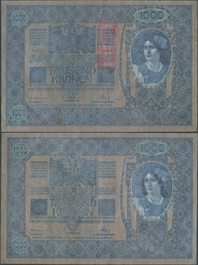 Itävalta-Unkari 1000 Kronen 1902 isokokoinen seteli!!