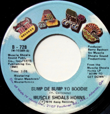MUSCLE SHOALS HORNS: Bump De Bump Yo Boodie  +1 * USA 1976