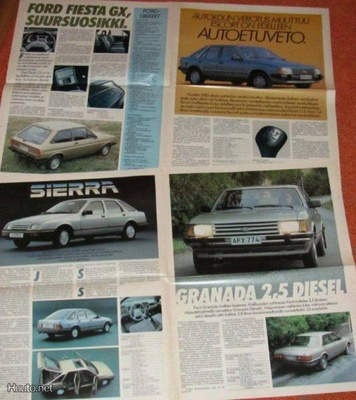 1982 Ford Escort Sierra Fiesta Granada esite - suomalainen
