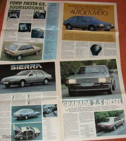 1982 Ford Escort Sierra Fiesta Granada esite - suomalainen