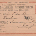 1884, Ehiöpostikortti , Kuopiosta Helsinkiin ANK leima - pikkukuva 1