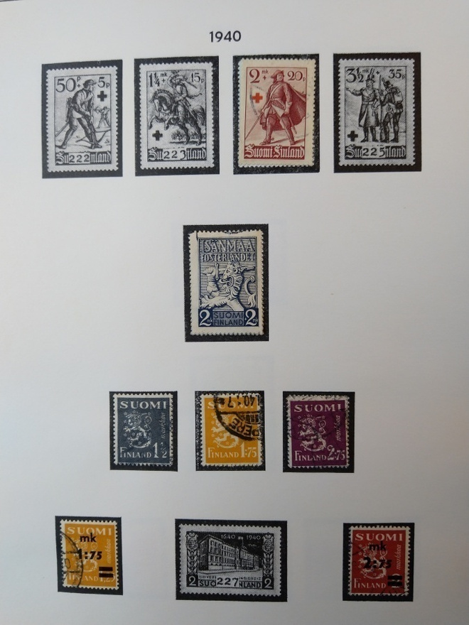 1940 Suomi postimerkki 7 kpl