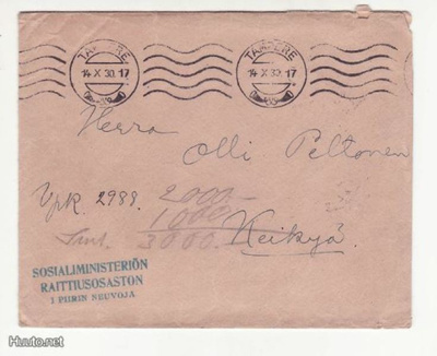 FIRMAKUORI TAMPERE VAPAAP. SOSIALIMINISTERIÖN RAITTIUSOSASTO