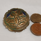 Antique Art Nouveau emaloitu solki rintaneula rintakoru - pikkukuva 3