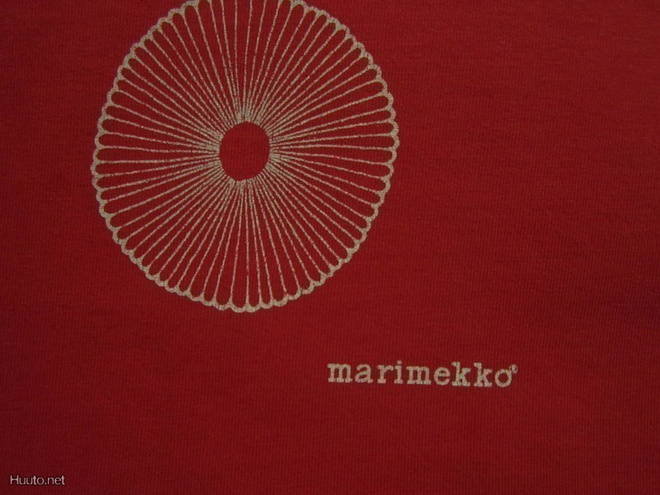 MARIMEKKO T-paita - punainen -valk. kuviot  M