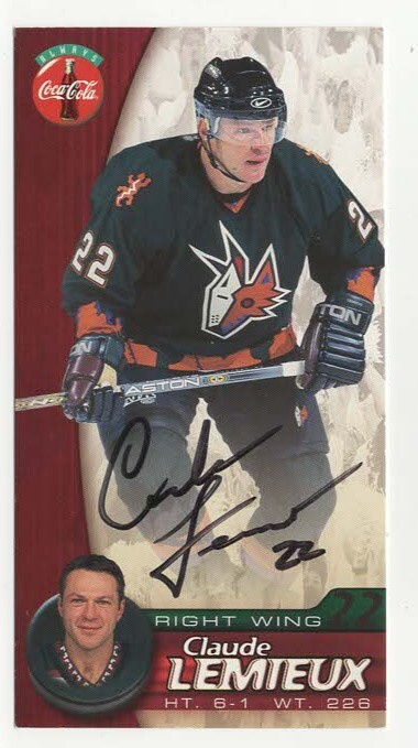 Claude Lemieux 00-01 Phoenix Team Issue Postcard Autograph