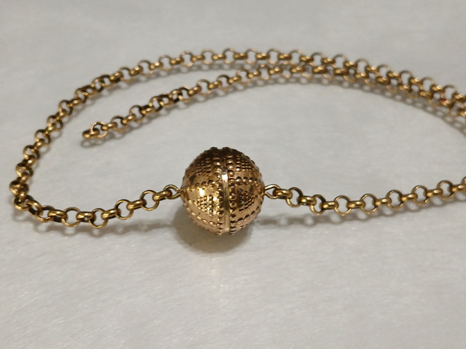 Kalevala Koru, Halikonkääty, filigraanipallo kaulakoru 42cm