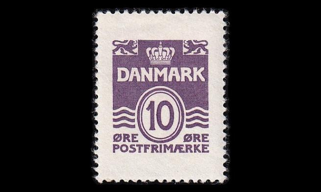 Tanska 246B ** Aaltoviiva 10 öre (1938)