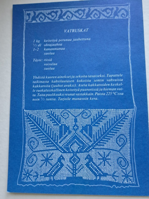 Vatruskaresepti  liina-alustalla, kulkenut 1983