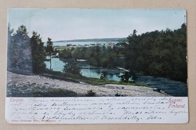 Terijoki, ranta-asutusta, vesistönäkymä, vanha väripk, 1904