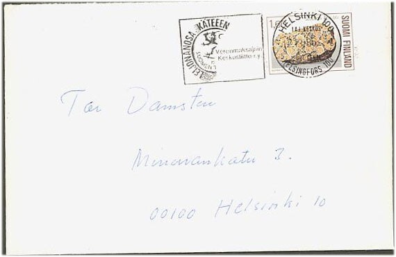 1986 geologia 1,60 mk kirje