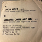 JOKKE SEPPÄLÄ: Good Vibes * Dreams Come And Go * FIN 1981 - pikkukuva 2