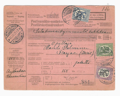 # 23228 # Pe.osoitus paketti Hämeenlinna > Karjaa