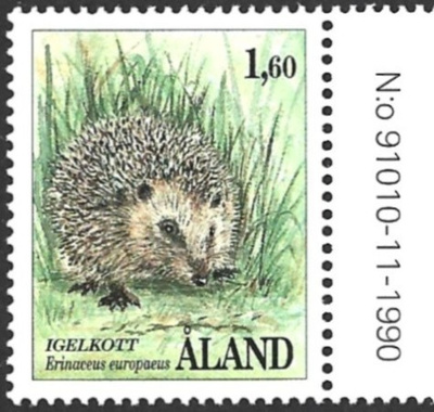 Åland 1991 Nisäkkäitä 1,60 mk välilöpari numero ** LaPe 044