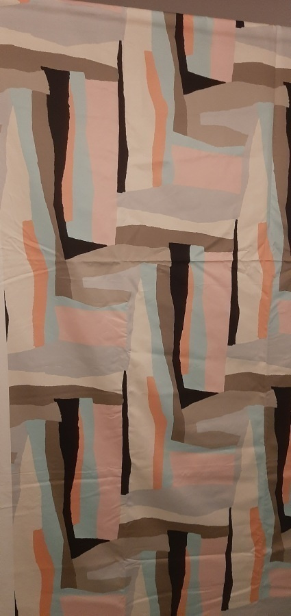Marimekko puuvilla graafinen kuvio pastellivärit