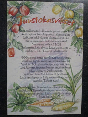 KULKEMATON JUUSTOKASVIKSET RUOKAOHJEKORTTI