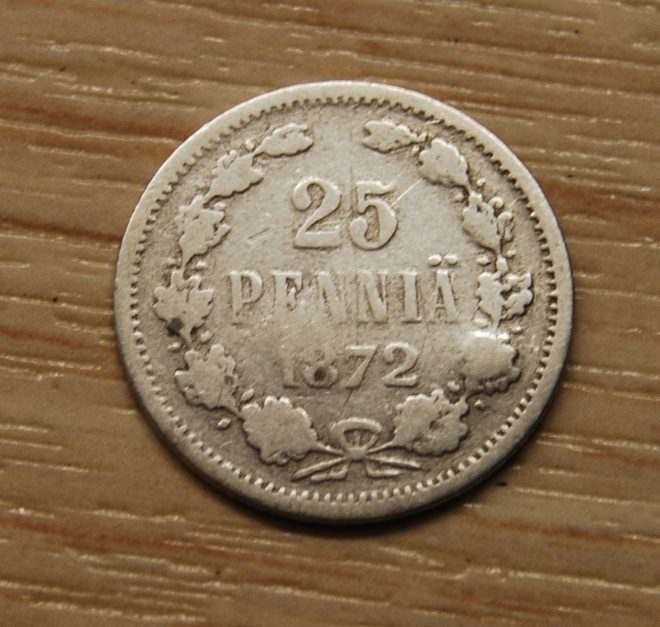 25 penniä 1872, Hopea, Aleksanteri II