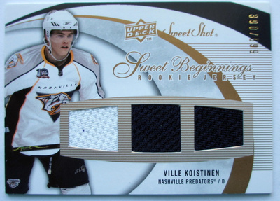 VILLE KOISTINEN numeroitu Rookie jersey kortti