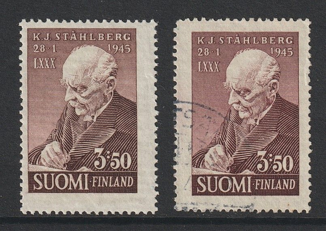 1945 Pres. K.J. Ståhlberg 80v-merkki leimattuna ja **