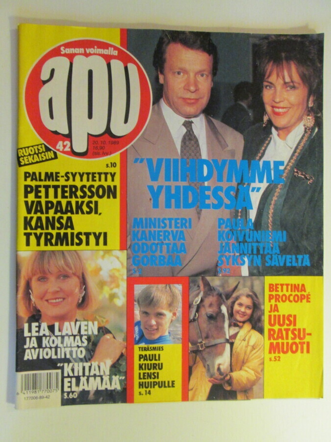 APU LEHTI 42 / 1989 VIIKKOLEHTI SISÄLLYSLUETTELOT KUVISSA