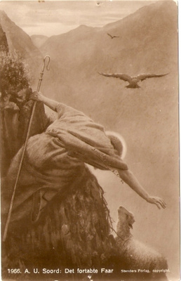 Paimen löytää kadonneen lampaan. v.1930