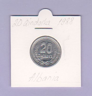 Albania 20 Qindarka v.1988 KM#65
