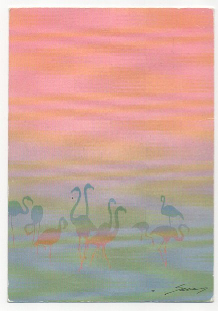 Sevy : FLAMANDS ROSES , serigraphie