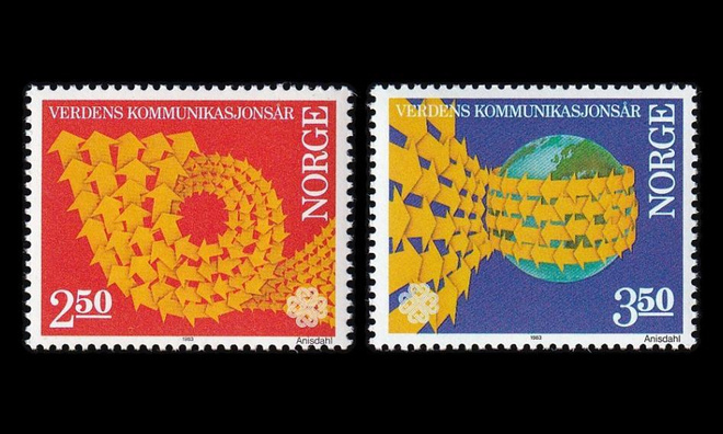 Norja 887-8 ** Maailman kommunikaatiovuosi (1983)