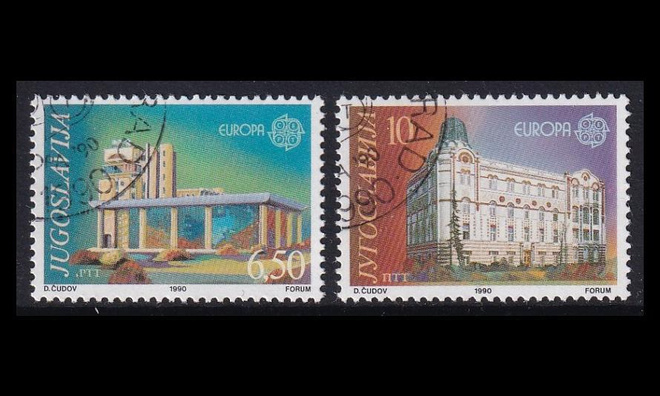 Jugoslavia 2414-5 o Europa postirakennuksia (1990)