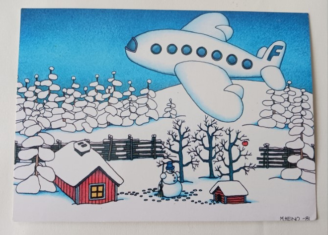Finnair, lento yli joulumaiseman, joulupk, ei p.