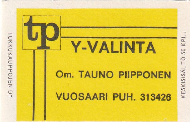 Vuosaari, Y -Valinta Tauno Piipponen  . s54