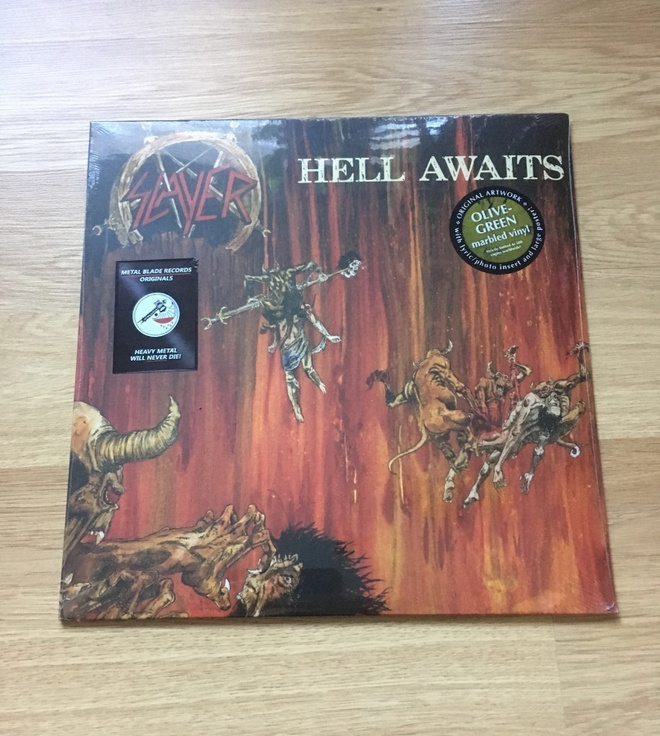 Slayer – Hell Awaits LP (Metal Blade, Olive Green Marble)