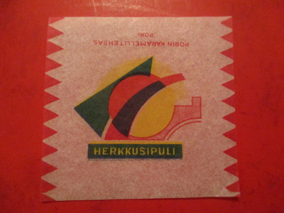VANHA KARAMELLIPAPERI- HERKKUSIPULI PORIN KARAMELLIT. (AB1)