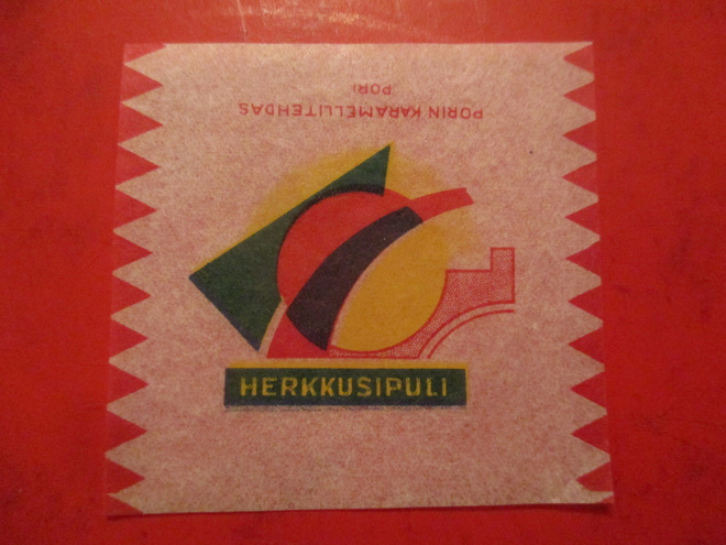 VANHA KARAMELLIPAPERI- HERKKUSIPULI PORIN KARAMELLIT. (AB1)