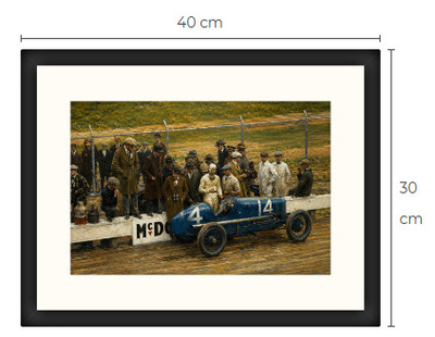 Uusi Kilpa-auto art print kehystetty 30 cm x 40 cm