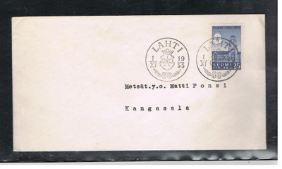 1955  Lahti  FDC blanko kuori