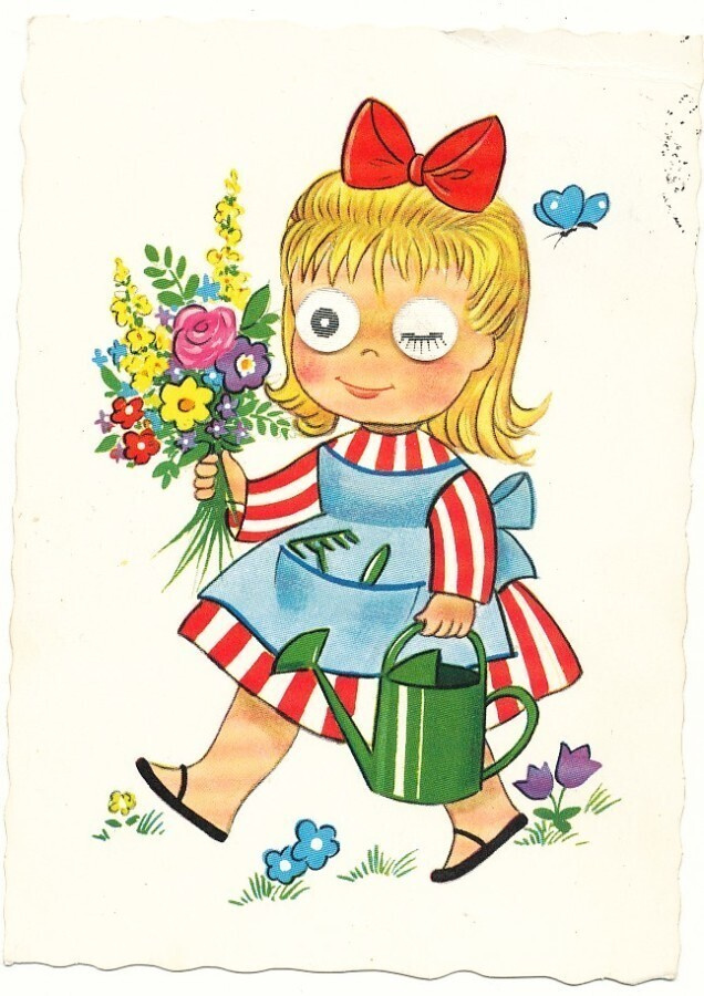 Silmät sulkeva ja avaava tyttö - kulk. 1967