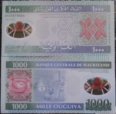 MAURITANIA 1000 OUGUIYA 2014 POLYMER UNC (K3-S44)