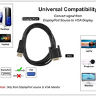 Uusi 1,8 m DisplayPort DP - VGA-muunninkaapeli - pikkukuva 2