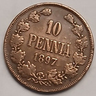 Nikolai II kupari 10 penniä vuodelta 1897. - pikkukuva 1