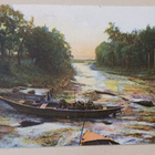 Vene selviytynyt kosken kuohuista, vanha väripk, p. 1910 - pikkukuva 1