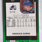 2021-22 O-Pee-Chee Platinum Emerald Surge 117 Devon Toews SN - pikkukuva 2